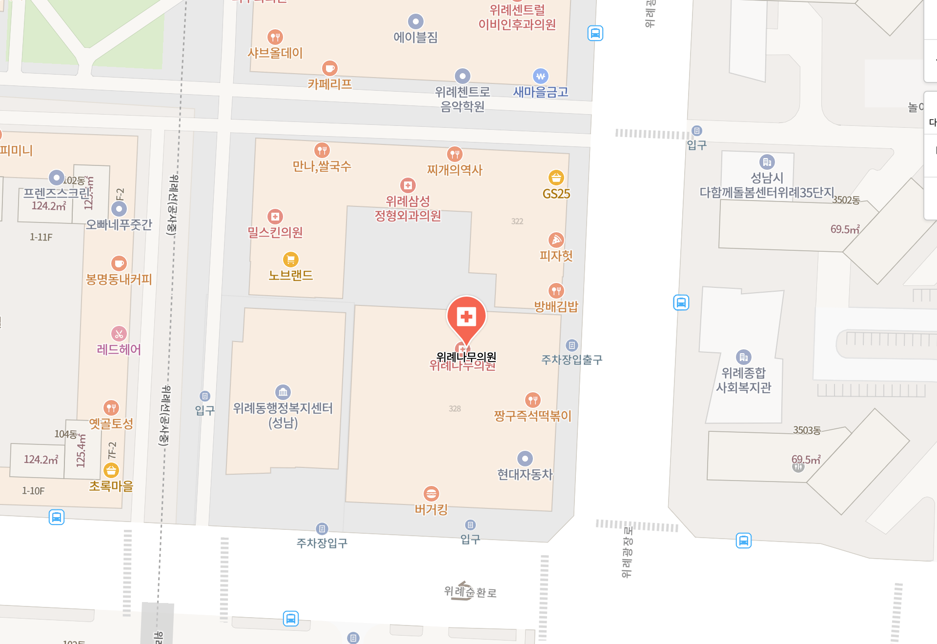 위례나무의원_위치 지도